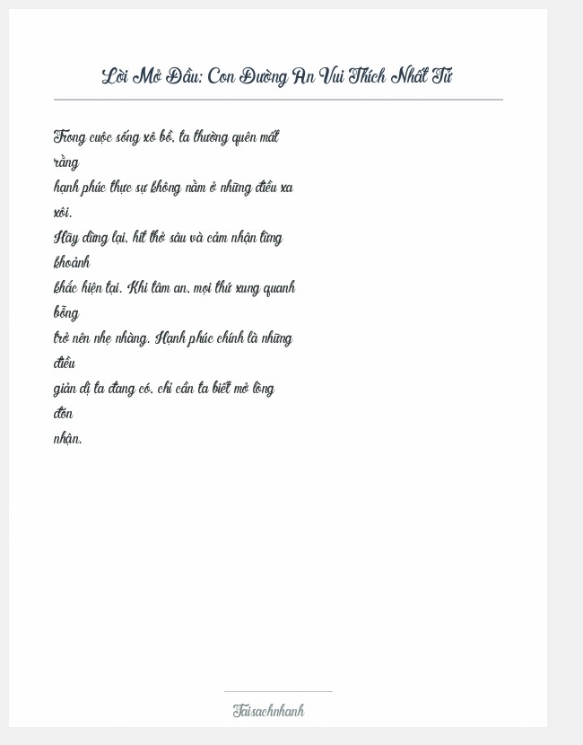 Trích đoạn Con Đường An Vui Thích Nhất Tử