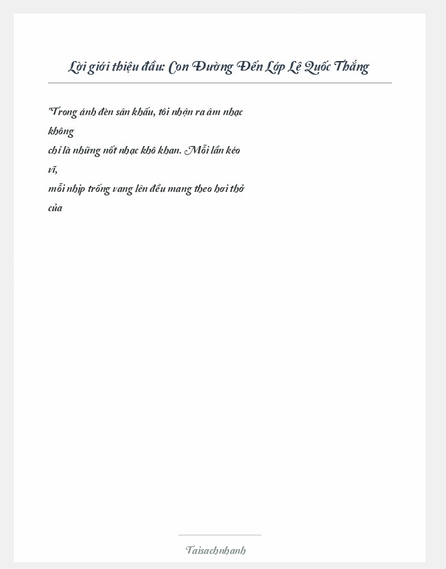 Trích đoạn Con Đường Đến Lớp Lê Quốc Thắng