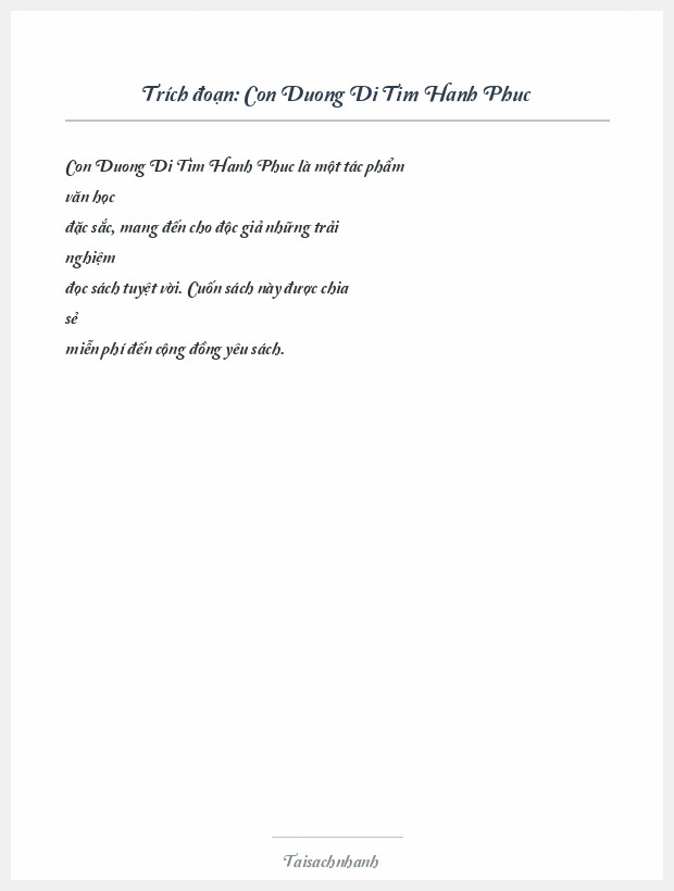 Trích đoạn Con Duong Di Tim Hanh Phuc