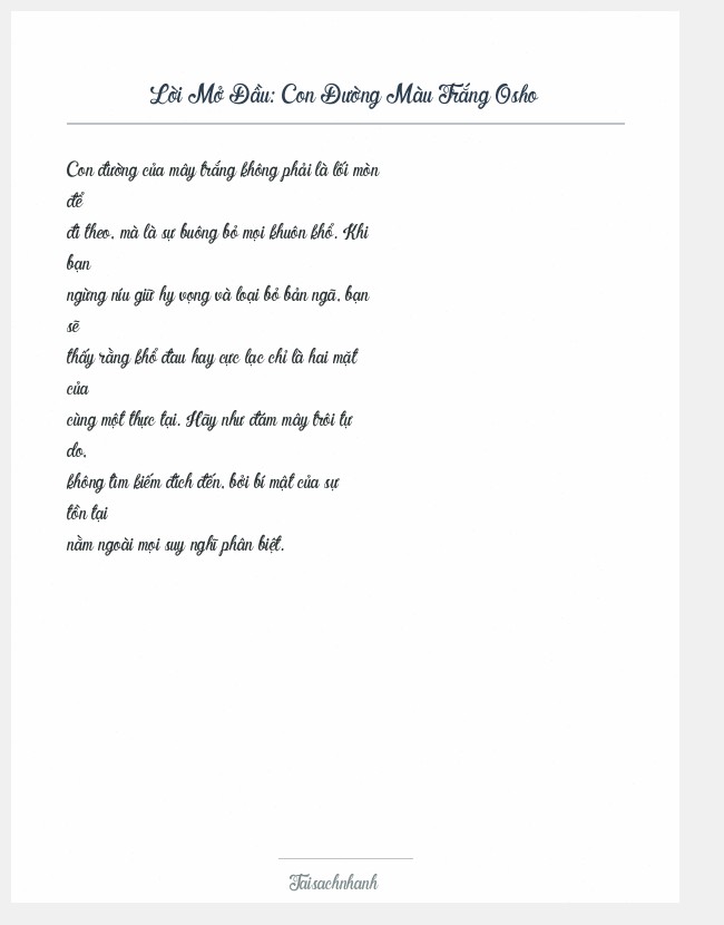 Trích đoạn Con Đường Màu Trắng Osho