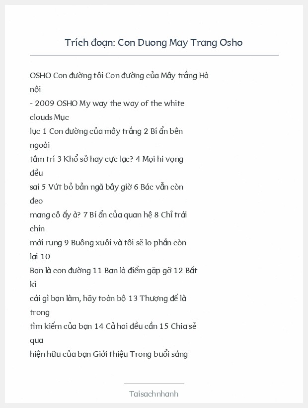 Trích đoạn Con Duong May Trang Osho