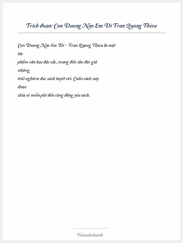 Trích đoạn Con Duong Nao Em Di Tran Quang Thieu