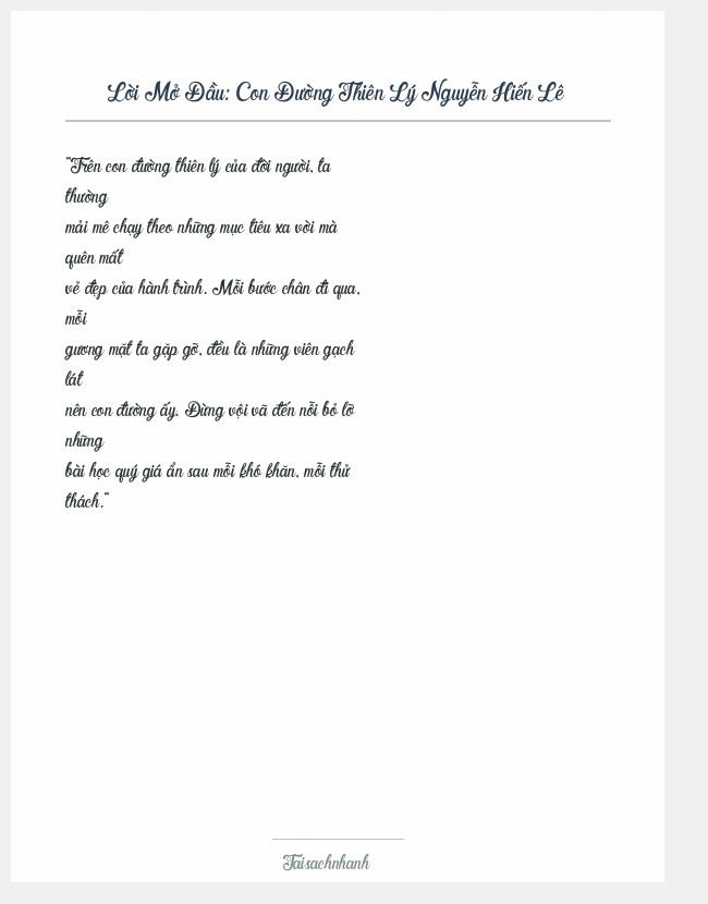 Trích đoạn Con Đường Thiên Lý Nguyễn Hiến Lê