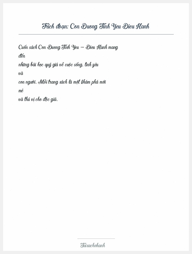 Trích đoạn Con Duong Tinh Yeu Dieu Hanh