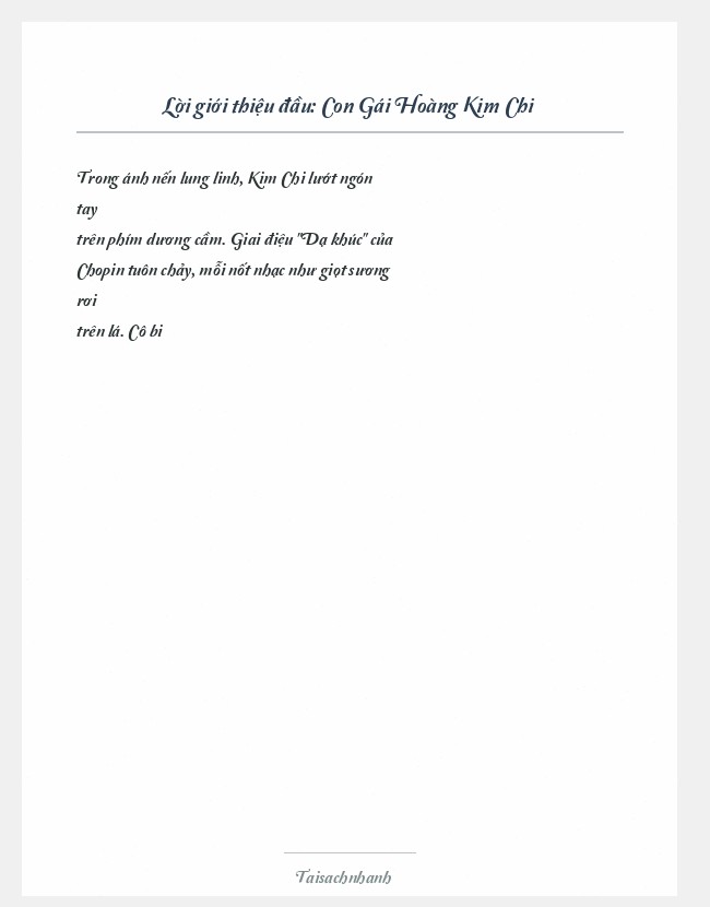 Trích đoạn Con Gái Hoàng Kim Chi