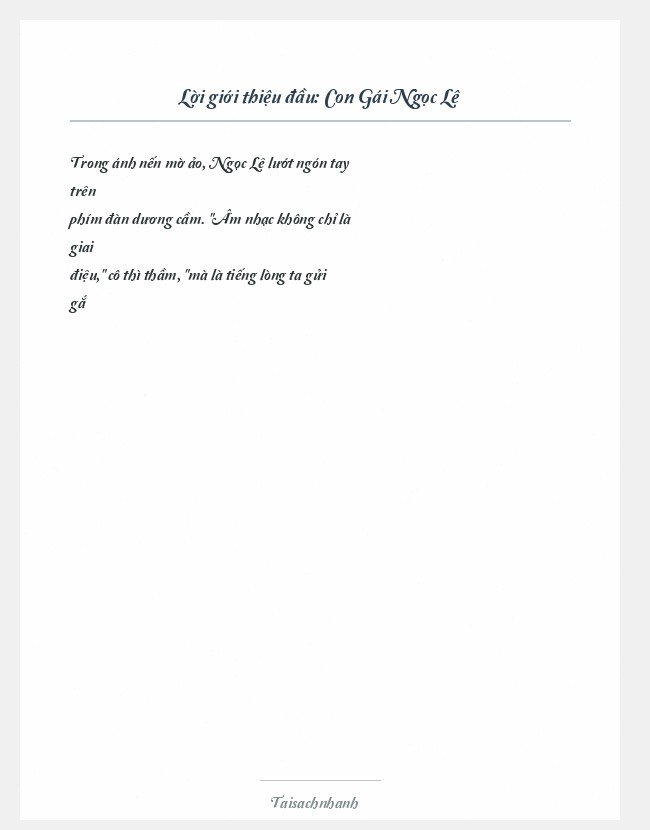 Trích đoạn Con Gái Ngọc Lê