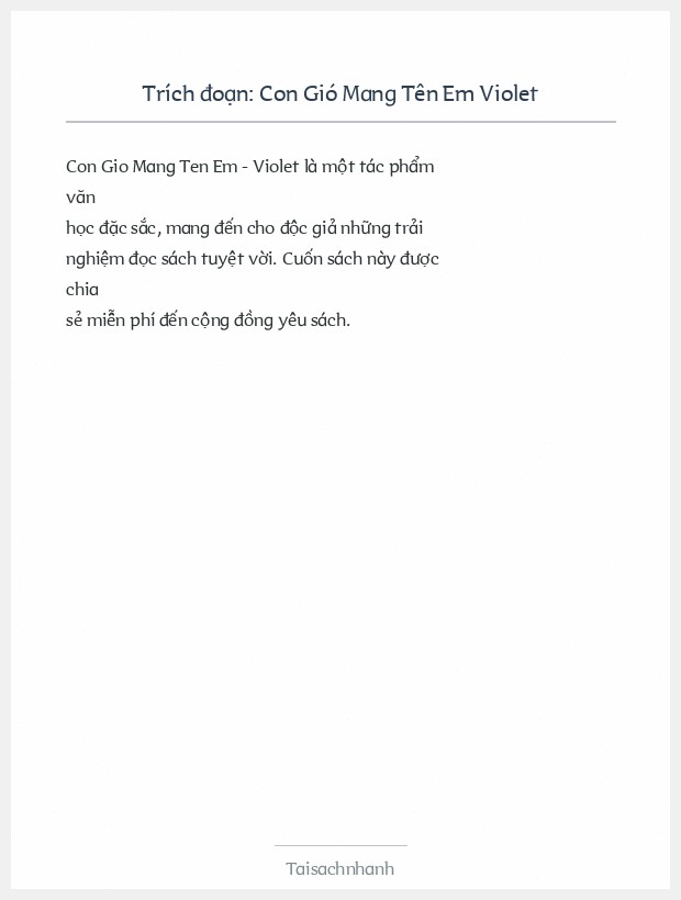 Trích đoạn Con Gió Mang Tên Em Violet