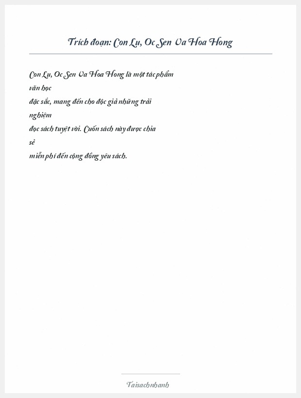 Trích đoạn Con Lu, Oc Sen Va Hoa Hong