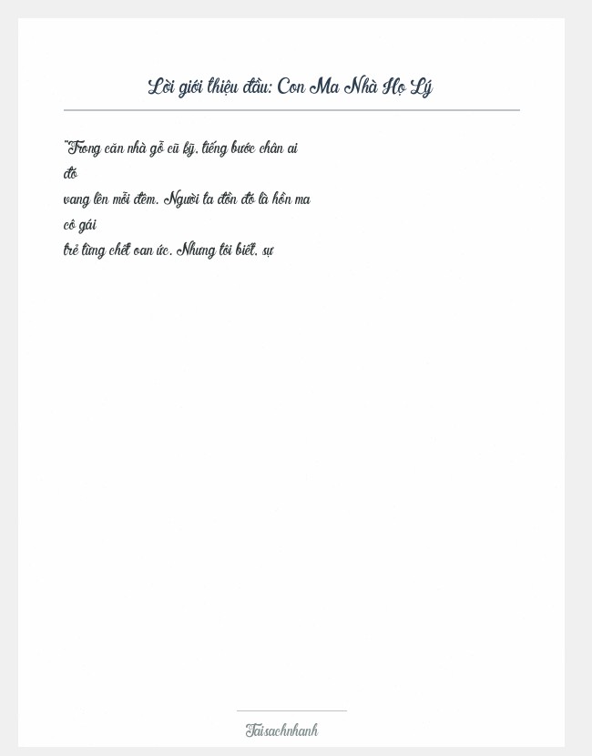 Trích đoạn Con Ma Nhà Họ Lý