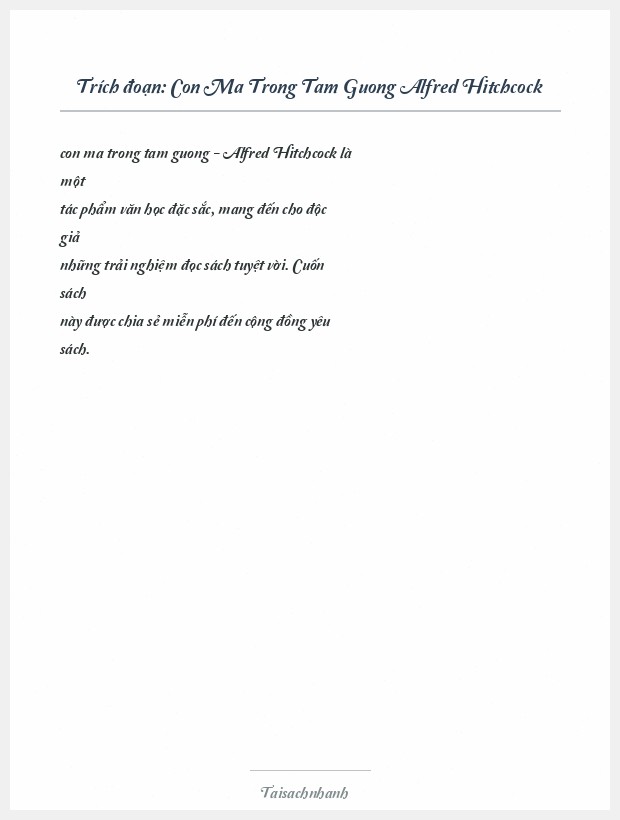 Trích đoạn Con Ma Trong Tam Guong Alfred Hitchcock