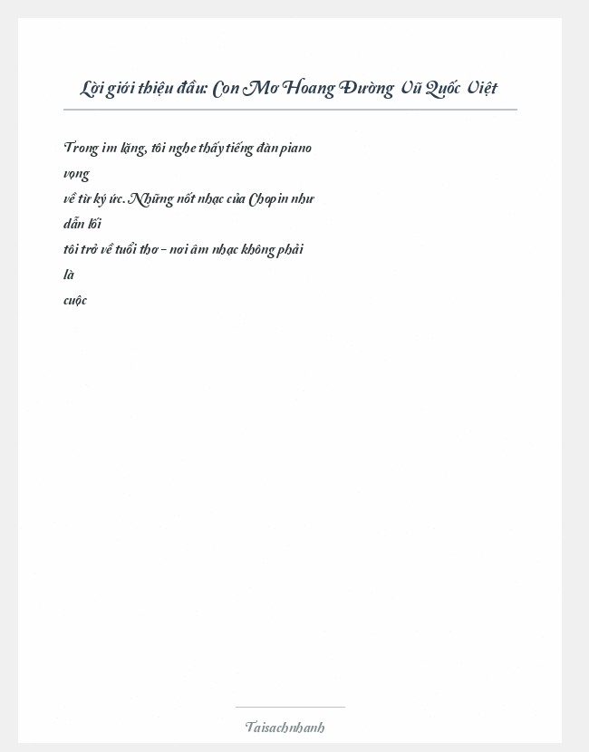 Trích đoạn Con Mơ Hoang Đường Vũ Quốc Việt