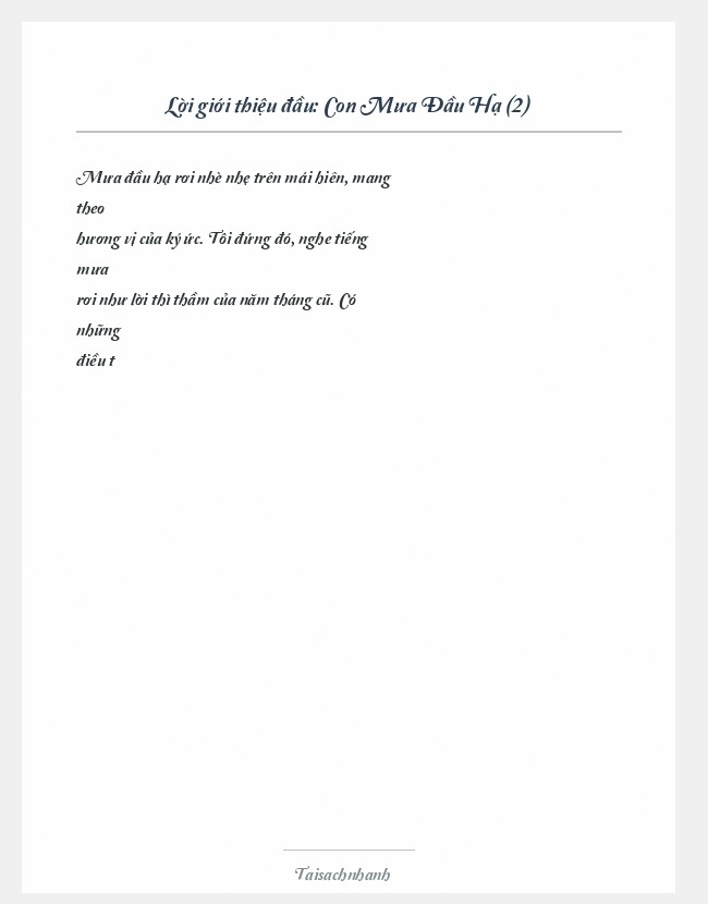 Trích đoạn Con Mưa Đầu Hạ (2)