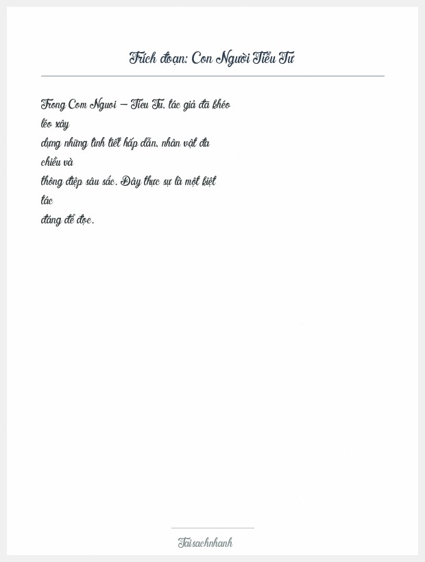 Trích đoạn Con Người Tiểu Tư