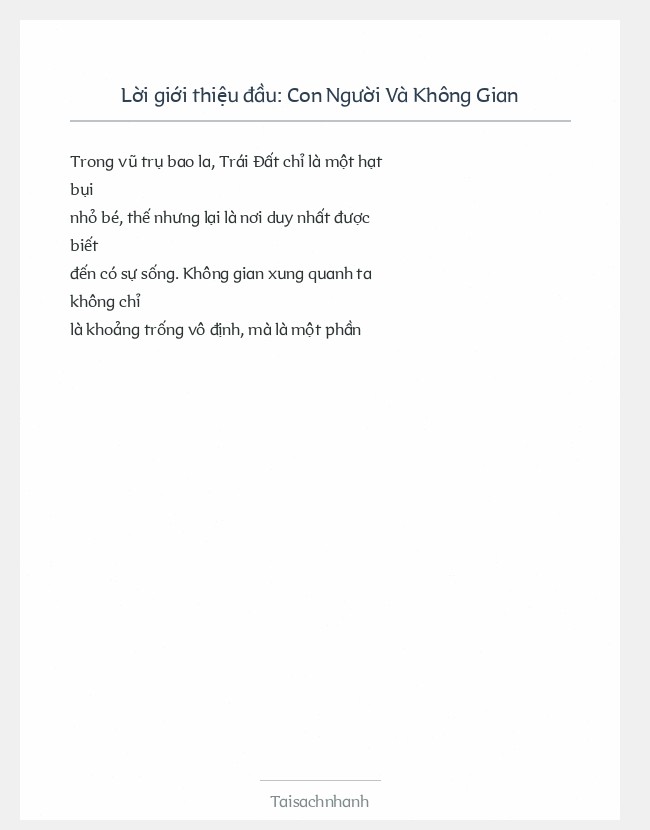 Trích đoạn Con Người Và Không Gian