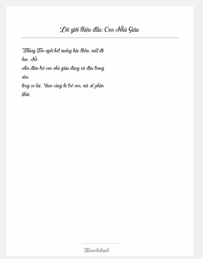 Trích đoạn Con Nhà Giàu