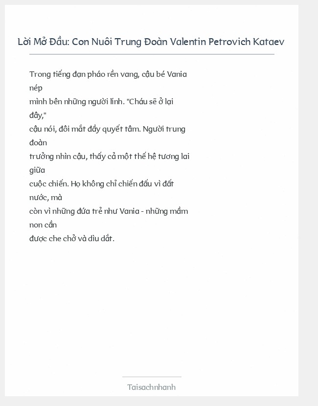 Trích đoạn Con Nuôi Trung Đoàn Valentin Petrovich Kataev