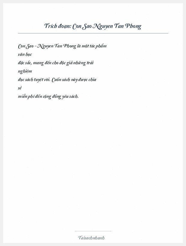 Trích đoạn Con Sao Nguyen Tan Phong