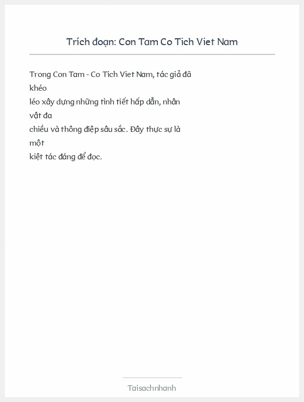Trích đoạn Con Tam Co Tich Viet Nam