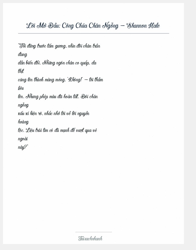 Trích đoạn Công Chúa Chân Ngỗng - Shannon Hale