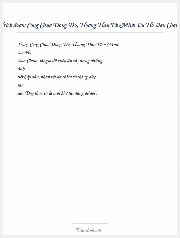 Trích đoạn Cong Chua Dong Do, Hoang Hau Ph Minh Vu Ho Van Cham