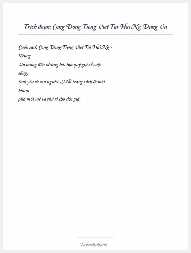 Trích đoạn Cong Dong Tieng Viet Tai Hai Ng Dung Vu