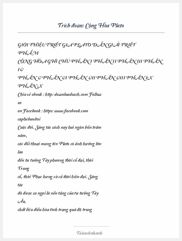 Trích đoạn Cộng Hòa Plato