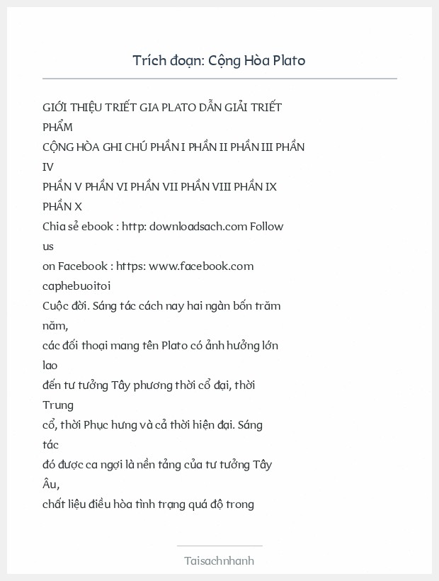 Trích đoạn Cộng Hòa Plato
