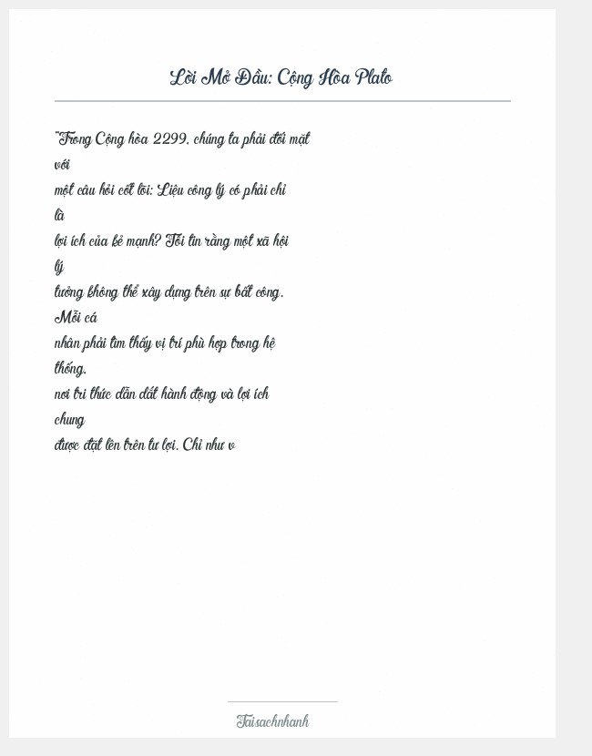 Trích đoạn Cộng Hòa Plato