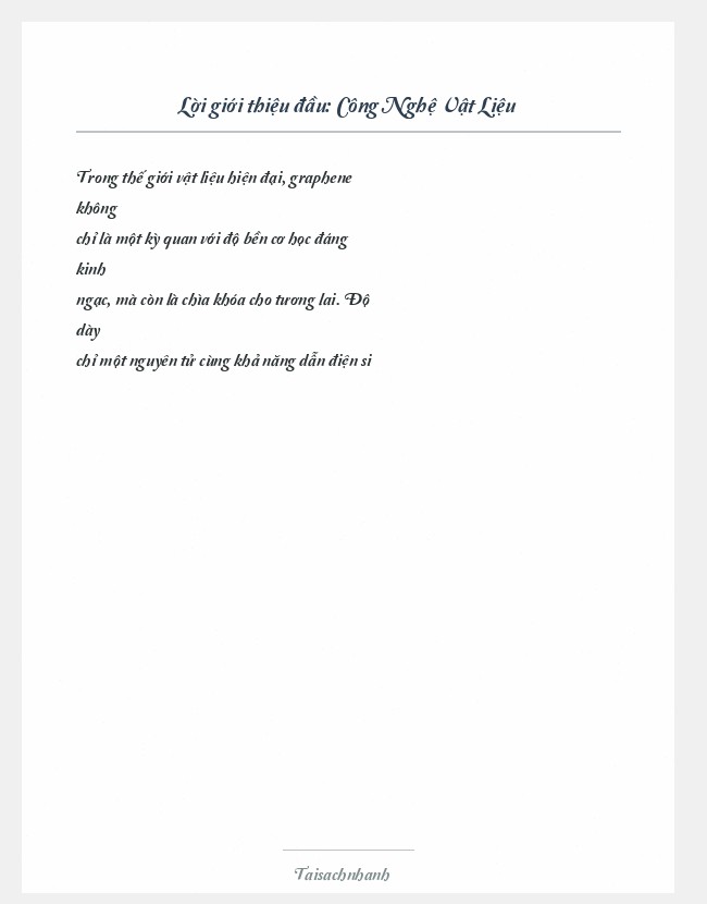 Trích đoạn Công Nghệ Vật Liệu