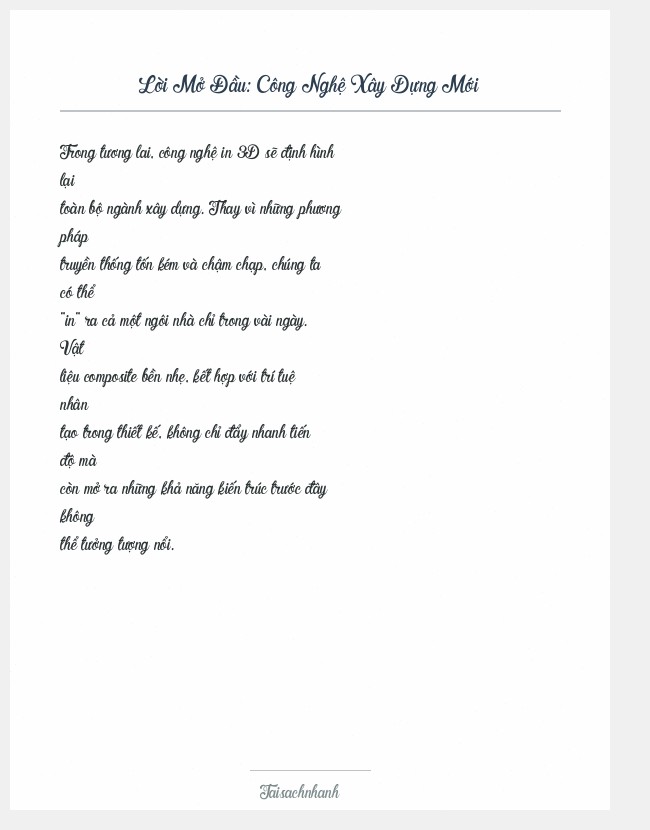 Trích đoạn Công Nghệ Xây Dựng Mới