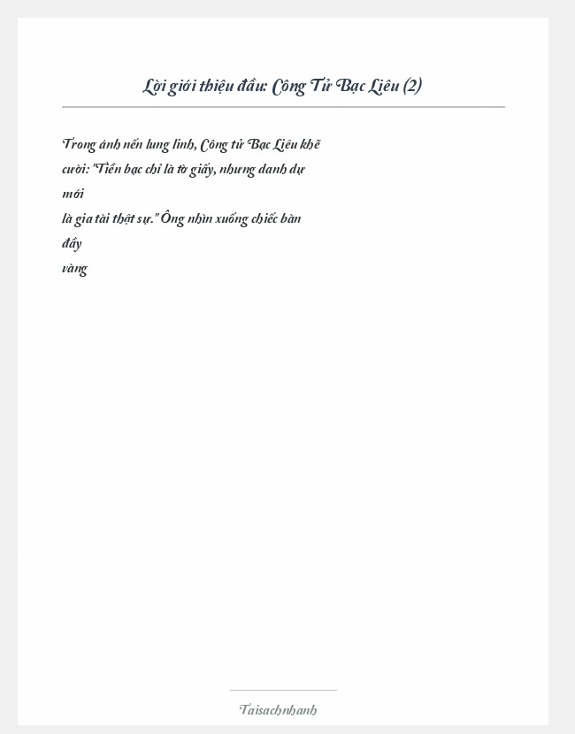 Trích đoạn Công Tử Bạc Liêu (2)