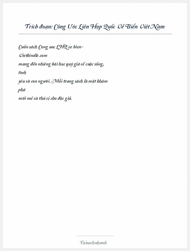 Trích đoạn Công Ước Liên Hợp Quốc Về Biển Việt Nam