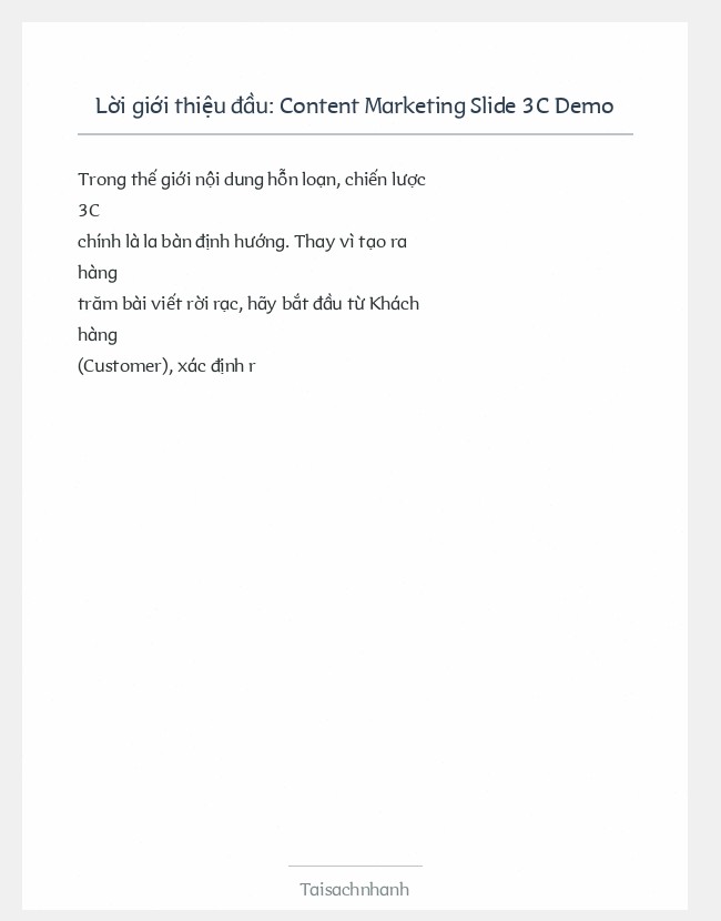 Trích đoạn Content Marketing Slide 3C Demo
