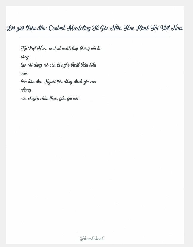 Trích đoạn Content Marketing Từ Góc Nhìn Thực Hành Tại Việt Nam
