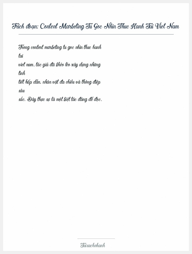 Trích đoạn Content Marketing Tu Goc Nhin Thuc Hanh Tai Viet Nam