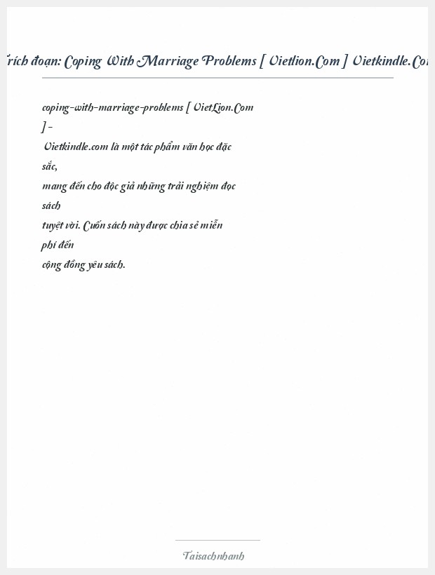 Trích đoạn Coping With Marriage Problems [ Vietlion.Com ] Vietkindle.Com