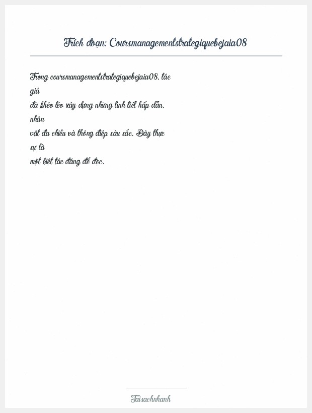 Trích đoạn Coursmanagementstrategiquebejaia08