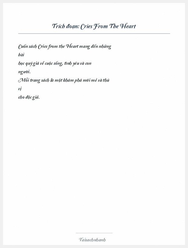 Trích đoạn Cries From The Heart