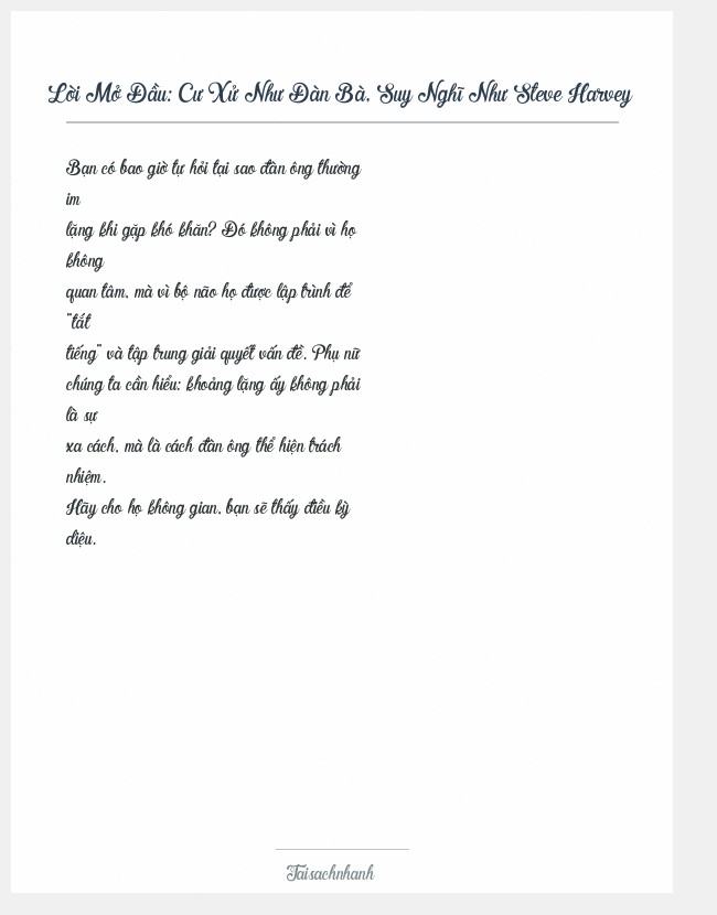 Trích đoạn Cư Xử Như Đàn Bà, Suy Nghĩ Như Steve Harvey