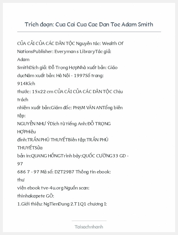 Trích đoạn Cua Cai Cua Cac Dan Toc Adam Smith
