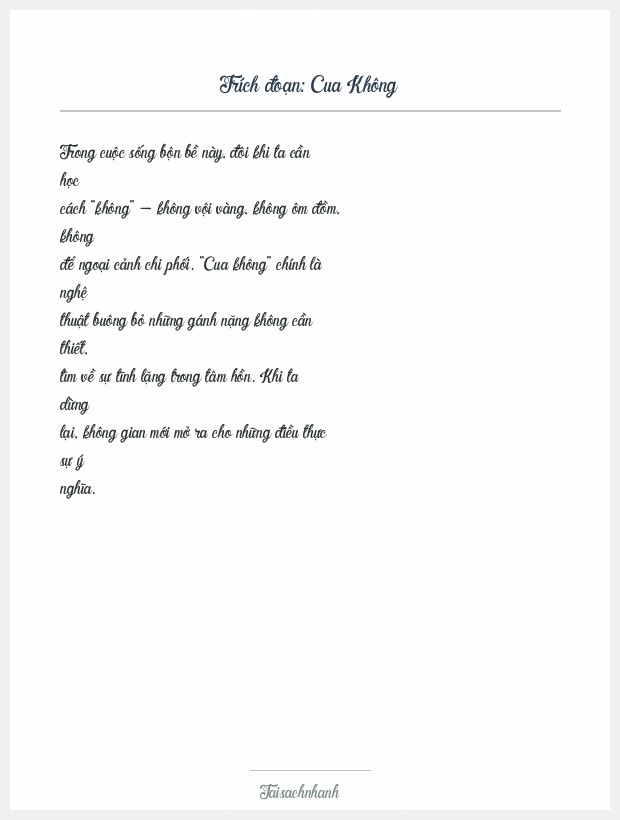 Trích đoạn Cua Không