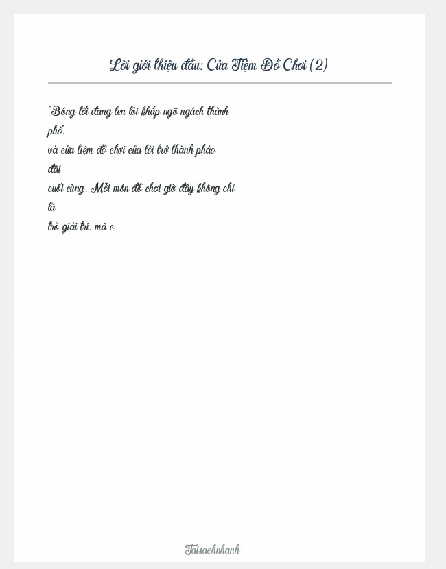 Trích đoạn Cửa Tiệm Đồ Chơi (2)