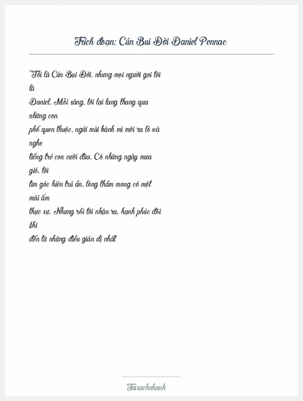 Trích đoạn Cún Bui Đời Daniel Pennac