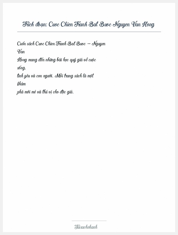 Trích đoạn Cuoc Chien Tranh Bat Buoc Nguyen Van Hong