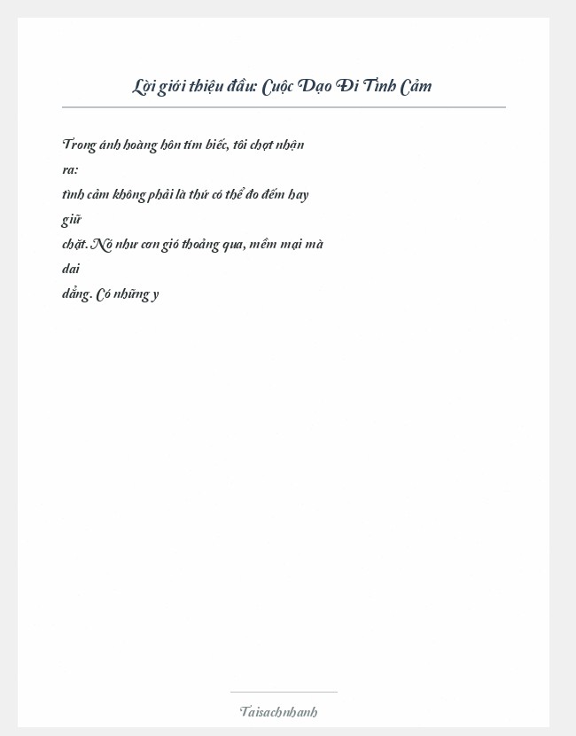 Trích đoạn Cuộc Dạo Đi Tình Cảm