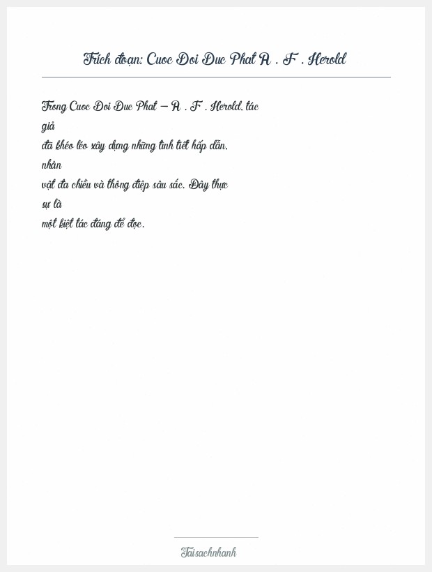 Trích đoạn Cuoc Doi Duc Phat A . F . Herold