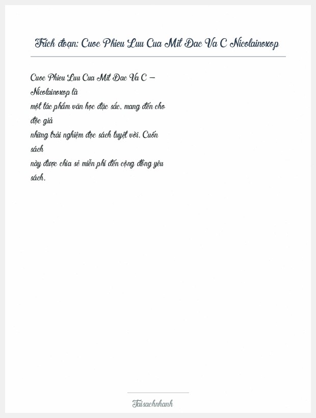 Trích đoạn Cuoc Phieu Luu Cua Mit Dac Va C Nicolainoxop