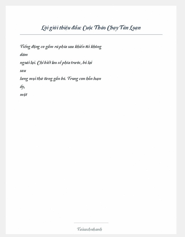 Trích đoạn Cuộc Tháo Chạy Tán Loạn