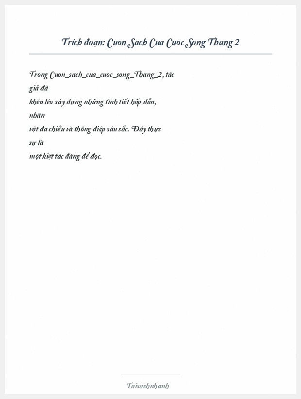 Trích đoạn Cuon Sach Cua Cuoc Song Thang 2