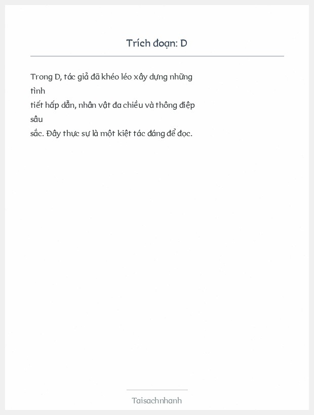 Trích đoạn D